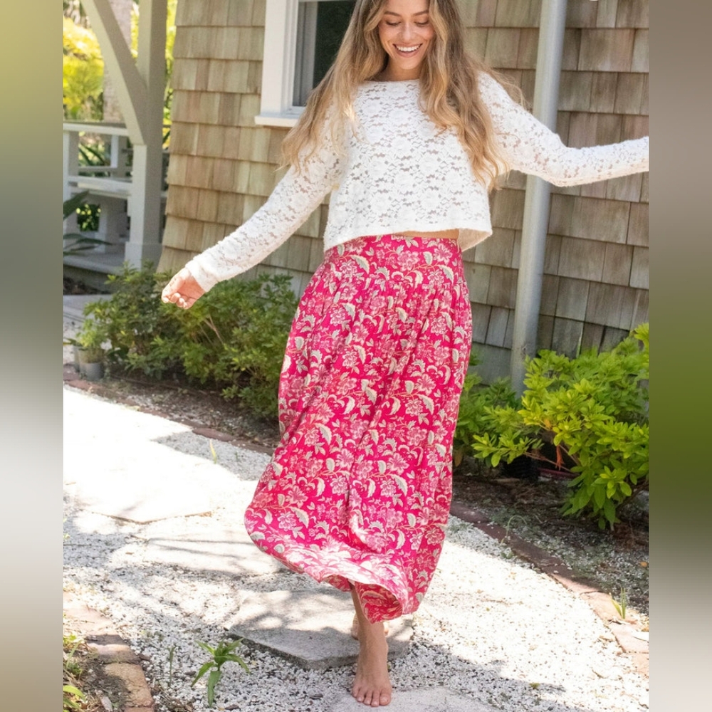 Natural Life | Pink Floral Skirt